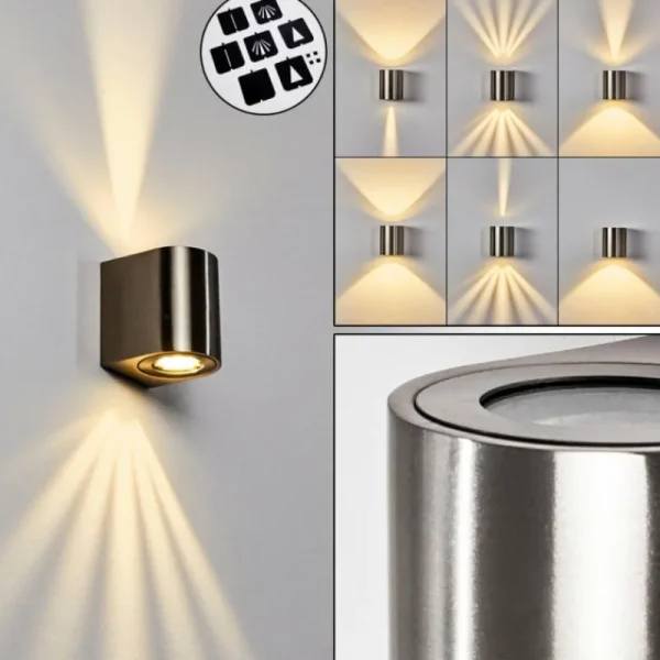hofstein Applique murale d'extérieur Mora LED Acier inoxydable, 2 lumières* Lampes Modernes