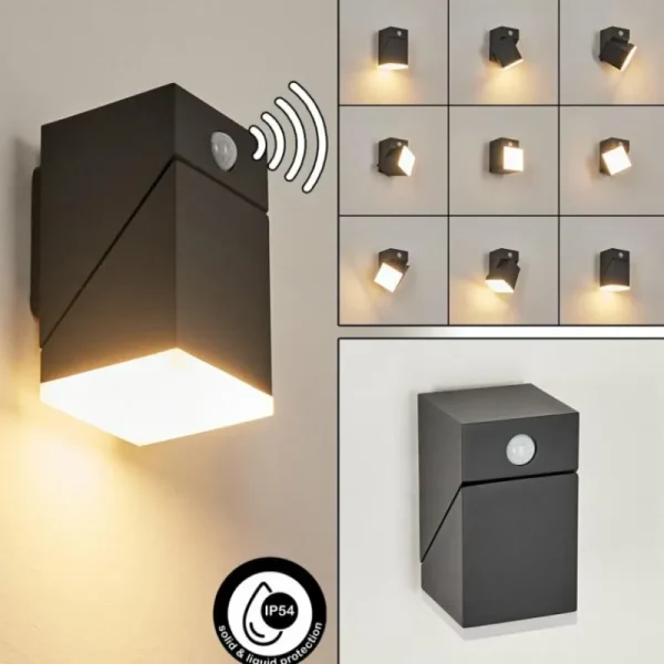 hofstein Applique murale d'extérieur Toogong LED Anthracite, 1 lumière, Détecteur de mouvement* Lampes Modernes