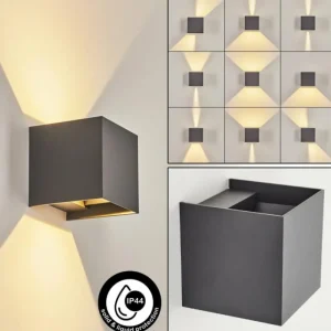 hofstein Applique murale d'extérieur Anobra LED Anthracite, Blanc, 1 lumière* Lampes Modernes