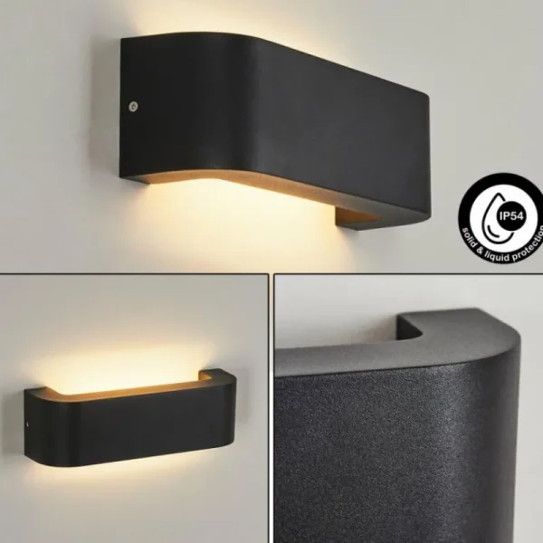 hofstein Applique murale d'extérieur Kirkhall LED Noir, 1 lumière* Lampes Modernes