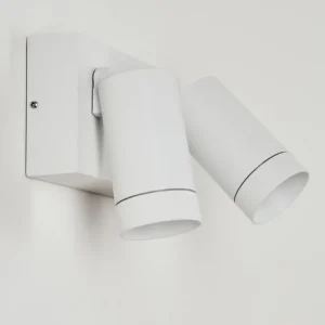 hofstein Applique murale d'extérieur Hakamken Blanc, 2 lumières, Détecteur de mouvement* Lampes Modernes