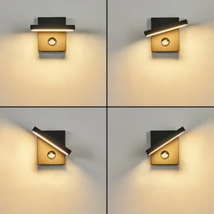 hofstein Applique murale d'extérieur Lyckan LED Noir, 1 lumière, Détecteur de mouvement* Lampes Modernes