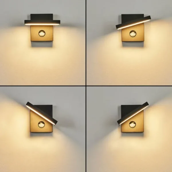 hofstein Applique murale d'extérieur Lyckan LED Noir, 1 lumière, Détecteur de mouvement* Lampes Modernes
