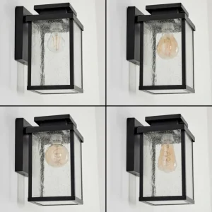 hofstein Applique murale d'extérieur Tieva Noir, 1 lumière, Détecteur de mouvement* Lampes Modernes