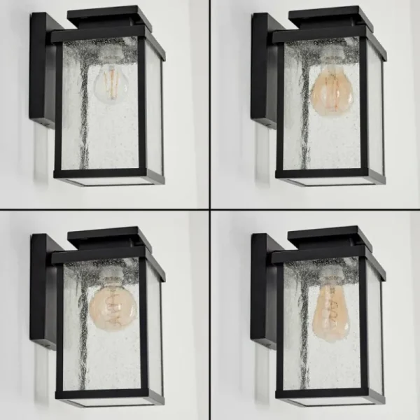 hofstein Applique murale d'extérieur Tieva Noir, 1 lumière, Détecteur de mouvement* Lampes Modernes