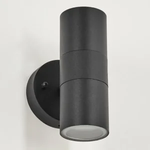 hofstein Applique murale d'extérieur Bessiebelle Noir, Transparent, 2 lumières* Lampes Modernes