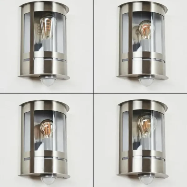 hofstein Applique murale d'extérieur Lauvdal Acier inoxydable, 1 lumière, Détecteur de mouvement* Lampes Modernes