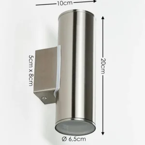 hofstein Applique murale d'extérieur Brachy LED Acier inoxydable, 2 lumières* Lampes Modernes