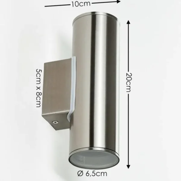 hofstein Applique murale d'extérieur Brachy LED Acier inoxydable, 2 lumières* Lampes Modernes