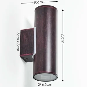 hofstein Applique murale d'extérieur Brachy LED Rouge, Noir, 2 lumières* Lampes Modernes