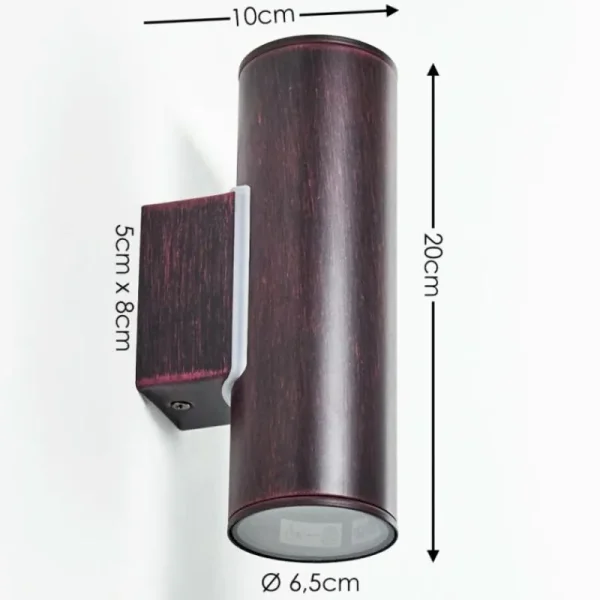 hofstein Applique murale d'extérieur Brachy LED Rouge, Noir, 2 lumières* Lampes Modernes