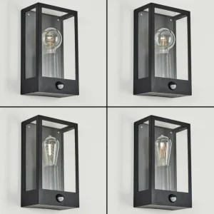 hofstein Applique murale d'extérieur Caudry Noir, 1 lumière, Détecteur de mouvement* Lampes Modernes