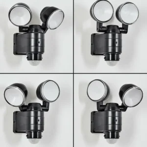 hofstein Applique murale d'extérieur Anyarhwi LED Noir, 2 lumières, Détecteur de mouvement* Lampes Modernes