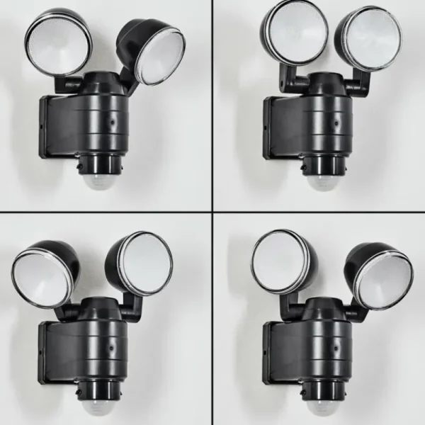 hofstein Applique murale d'extérieur Anyarhwi LED Noir, 2 lumières, Détecteur de mouvement* Lampes Modernes