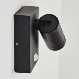 hofstein Applique murale d'extérieur Hakamken Noir, 1 lumière, Détecteur de mouvement* Lampes Modernes