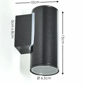 hofstein Applique murale d'extérieur Brachy LED Noir, 2 lumières* Lampes Modernes