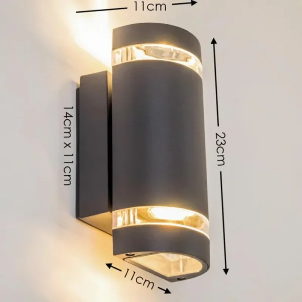 hofstein Applique murale d'extérieur Tagish Anthracite, 2 lumières* Lampes Modernes