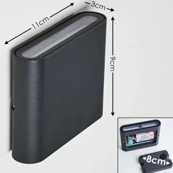 hofstein Applique murale d'extérieur Tinglev LED Anthracite, 2 lumières* Lampes Modernes