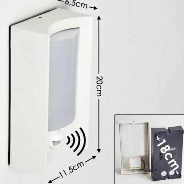 hofstein Applique murale d'extérieur Nordkapp LED Blanc, 1 lumière, Détecteur de mouvement* Lampes Modernes
