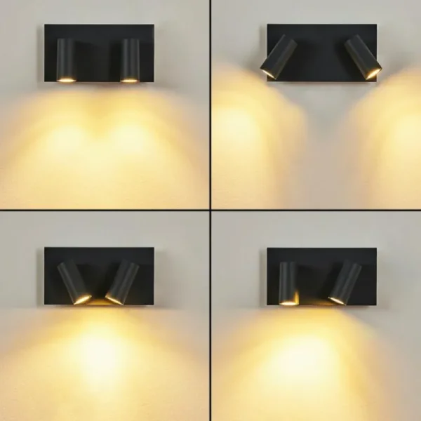 hofstein Applique murale d'extérieur Saeter LED Noir, 2 lumières* Lampes Modernes