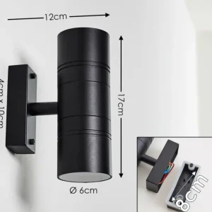 hofstein Applique murale d'extérieur Froslev LED Noir, 2 lumières* Lampes Modernes