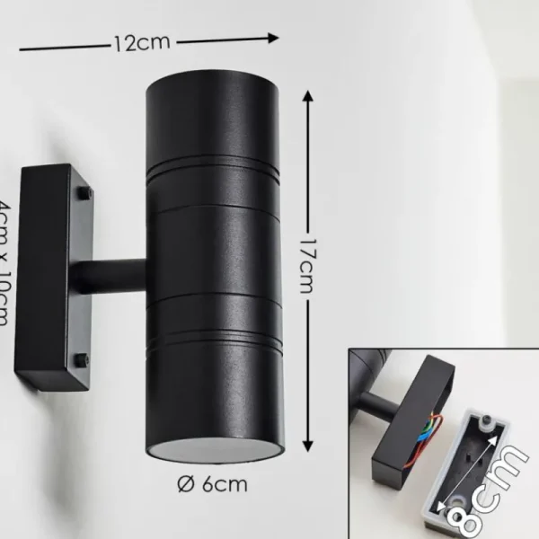 hofstein Applique murale d'extérieur Froslev LED Noir, 2 lumières* Lampes Modernes
