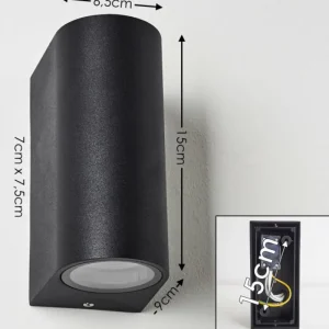 hofstein Applique murale d'extérieur Nordborg LED Noir, 2 lumières* Lampes Modernes
