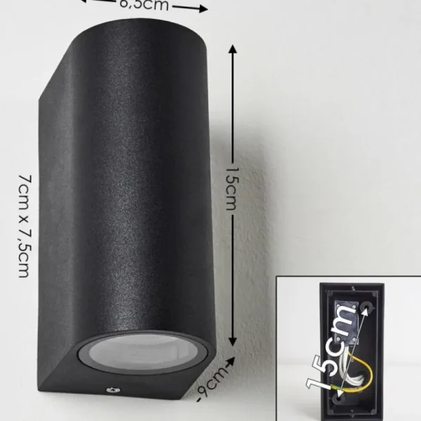 hofstein Applique murale d'extérieur Nordborg LED Noir, 2 lumières* Lampes Modernes