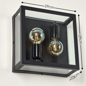 hofstein Applique murale d'extérieur Caudry Noir, 2 lumières* Lampes Modernes