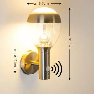 hofstein Applique murale d'extérieur CORDOVA LED Acier inoxydable, 1 lumière* Lampes Modernes
