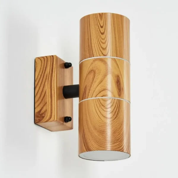 hofstein Applique murale d'extérieur Tenvik Brun, Couleur bois, Noir, 2 lumières* Lampes Modernes