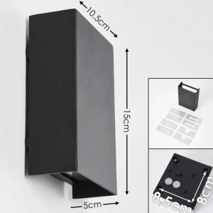 hofstein Applique murale d'extérieur Benin LED Noir, 2 lumières* Lampes Modernes