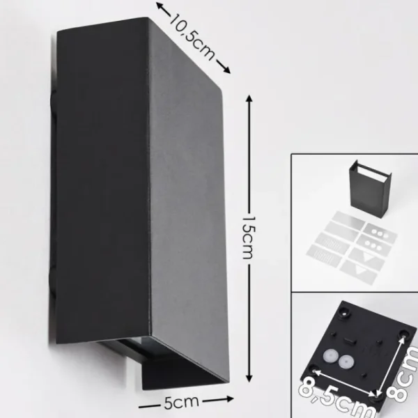 hofstein Applique murale d'extérieur Benin LED Noir, 2 lumières* Lampes Modernes