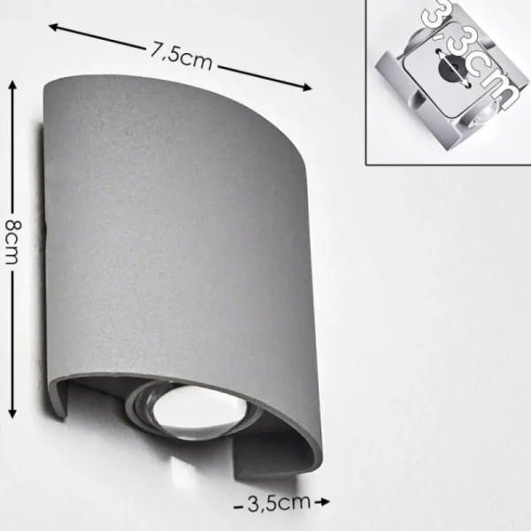 hofstein Applique murale d'extérieur Abaiang LED Gris, 1 lumière* Lampes Modernes