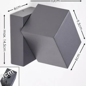 hofstein Applique murale d'extérieur Bregenz LED Anthracite, 1 lumière* Lampes Modernes
