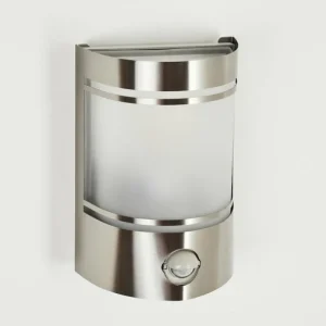hofstein Applique murale d'extérieur Visnum Nickel mat, Blanc, 1 lumière, Détecteur de mouvement* Lampes Modernes