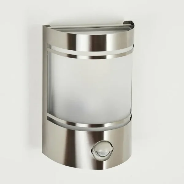 hofstein Applique murale d'extérieur Visnum Nickel mat, Blanc, 1 lumière, Détecteur de mouvement* Lampes Modernes