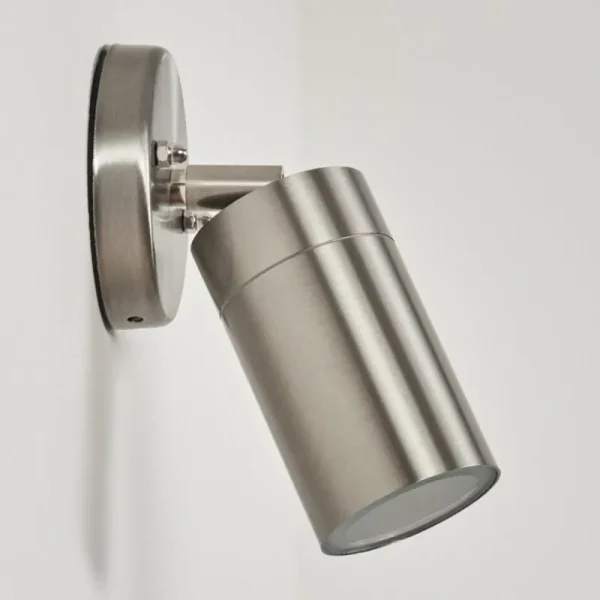 hofstein Applique murale d'extérieur Bessiebelle Acier inoxydable, Blanc, 1 lumière* Lampes Modernes