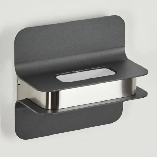 hofstein Applique murale d'extérieur Blanchard LED Nickel mat, Noir, 1 lumière* Lampes Modernes