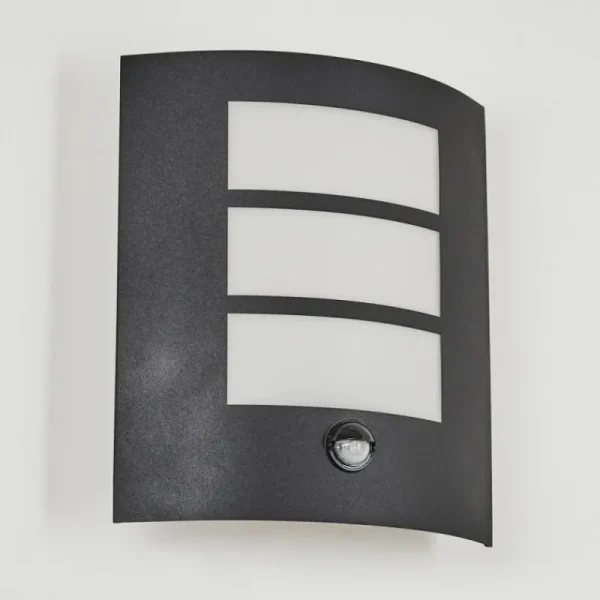hofstein Applique murale d'extérieur Matilau Noir, Blanc, 1 lumière, Détecteur de mouvement* Lampes Modernes