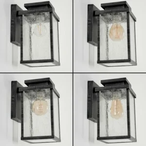 hofstein Applique murale d'extérieur Tieva Noir, Argenté, 1 lumière, Détecteur de mouvement* Lampes Modernes