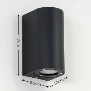 hofstein Applique murale d'extérieur Boda Noir, 2 lumières* Lampes Modernes