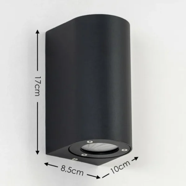 hofstein Applique murale d'extérieur Boda Noir, 2 lumières* Lampes Modernes