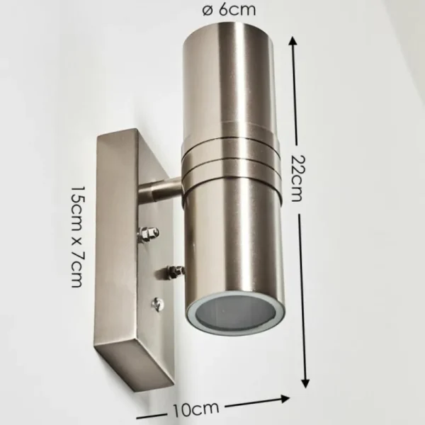 hofstein Applique murale d'extérieur Satava LED Nickel mat, 2 lumières* Lampes Modernes