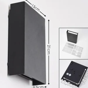 hofstein Applique murale d'extérieur Benin LED Noir, 2 lumières* Lampes Modernes