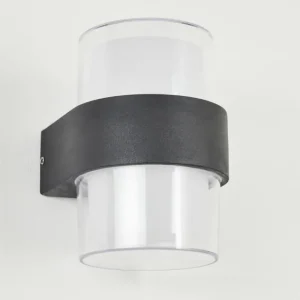hofstein Applique murale d'extérieur Cesta LED Noir, 2 lumières* Lampes Modernes