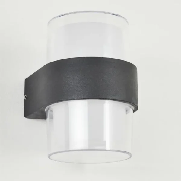 hofstein Applique murale d'extérieur Cesta LED Noir, 2 lumières* Lampes Modernes
