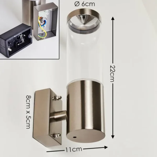 hofstein Applique murale d'extérieur Noreaz Chrome, 1 lumière* Lampes Modernes