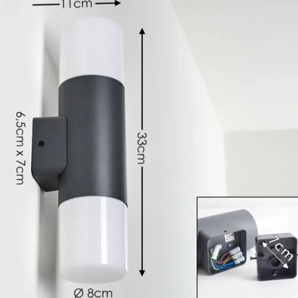 hofstein Applique murale d'extérieur Schafhaus Anthracite, 2 lumières* Lampes Modernes