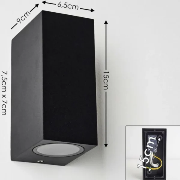 hofstein Applique murale d'extérieur Nordborg LED Noir, 2 lumières* Lampes Modernes